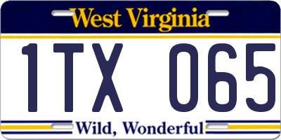 WV license plate 1TX065