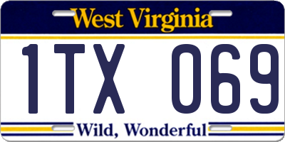 WV license plate 1TX069
