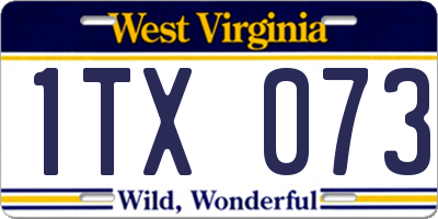 WV license plate 1TX073