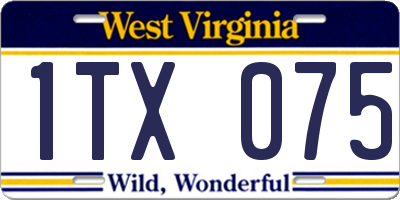 WV license plate 1TX075