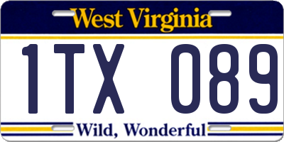 WV license plate 1TX089