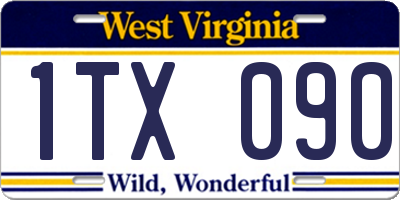WV license plate 1TX090