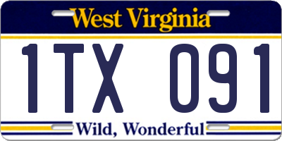 WV license plate 1TX091