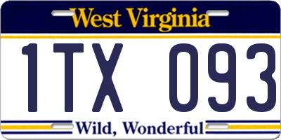 WV license plate 1TX093