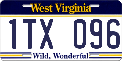 WV license plate 1TX096