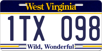 WV license plate 1TX098