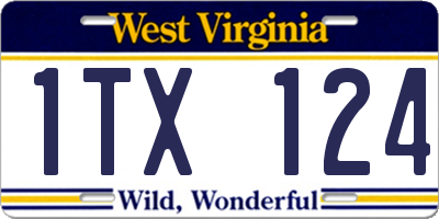 WV license plate 1TX124