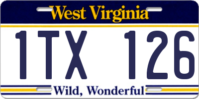 WV license plate 1TX126