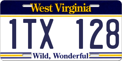 WV license plate 1TX128