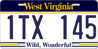 WV license plate 1TX145