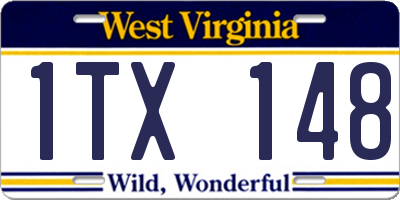 WV license plate 1TX148
