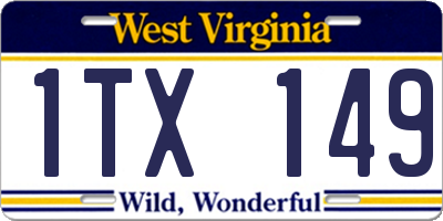 WV license plate 1TX149