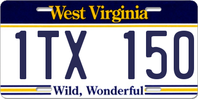 WV license plate 1TX150