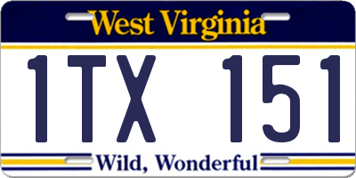 WV license plate 1TX151