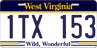 WV license plate 1TX153