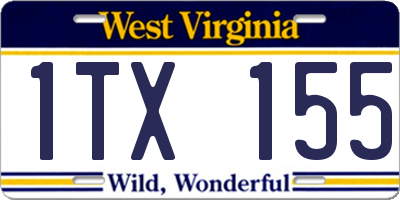 WV license plate 1TX155