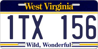 WV license plate 1TX156