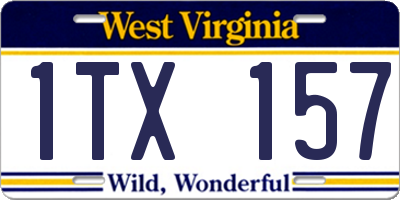 WV license plate 1TX157