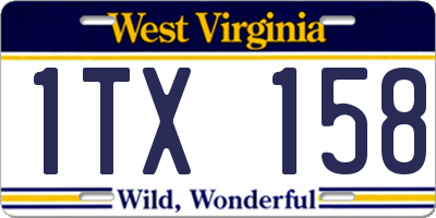 WV license plate 1TX158