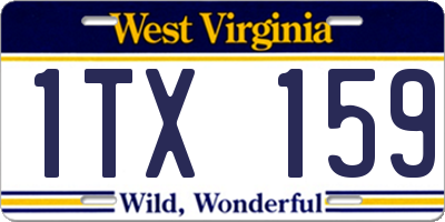 WV license plate 1TX159