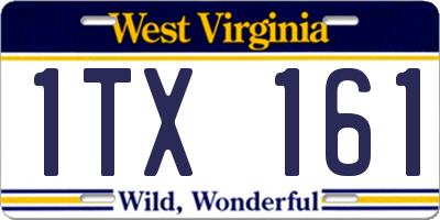WV license plate 1TX161