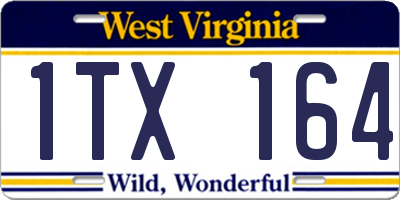 WV license plate 1TX164