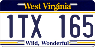 WV license plate 1TX165