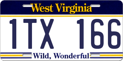 WV license plate 1TX166