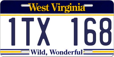 WV license plate 1TX168