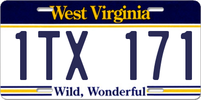 WV license plate 1TX171