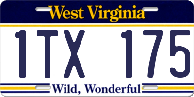 WV license plate 1TX175