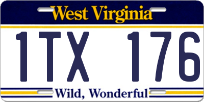 WV license plate 1TX176