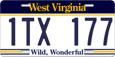 WV license plate 1TX177