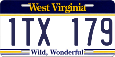 WV license plate 1TX179