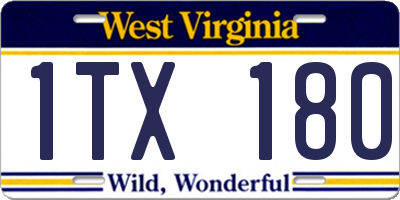 WV license plate 1TX180