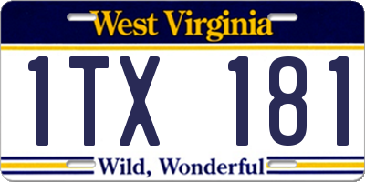 WV license plate 1TX181