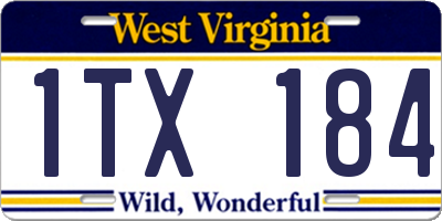 WV license plate 1TX184