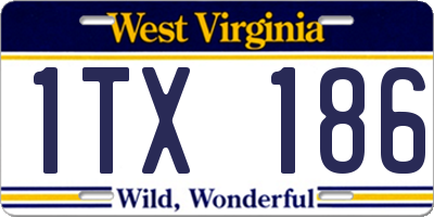WV license plate 1TX186