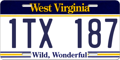 WV license plate 1TX187