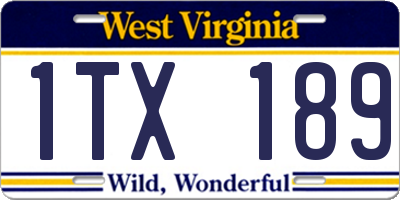 WV license plate 1TX189