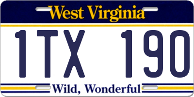 WV license plate 1TX190
