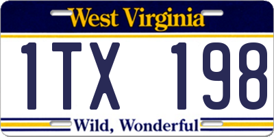 WV license plate 1TX198