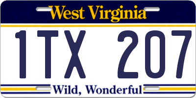 WV license plate 1TX207