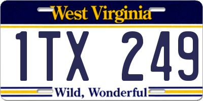 WV license plate 1TX249