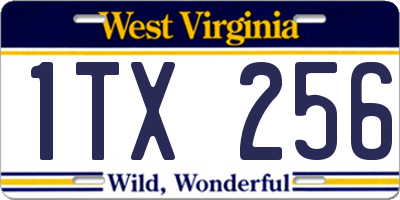 WV license plate 1TX256