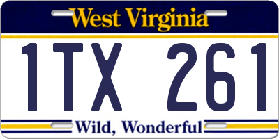 WV license plate 1TX261