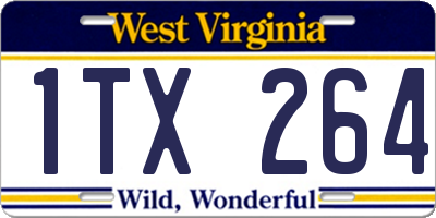 WV license plate 1TX264