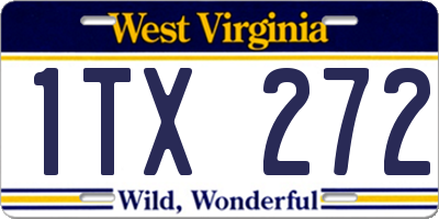 WV license plate 1TX272