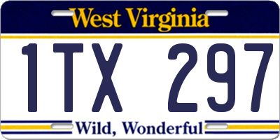 WV license plate 1TX297