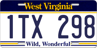 WV license plate 1TX298